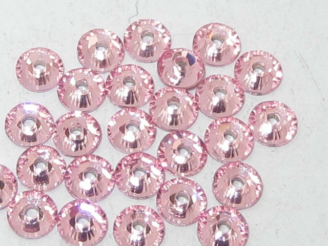 1 Gross 12ss (3mm) LIGHT ROSE SEW ON FLATBACK European Rhinestones